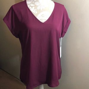 Candie’s burgundy chiffon top NWT